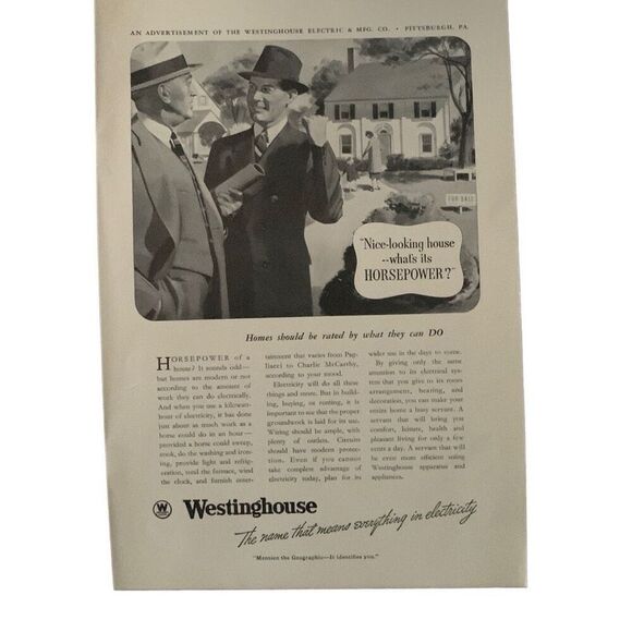 Vintage 1938 Westinghouse What’s the Horsepower Ad Advertisement - Picture 2 of 4